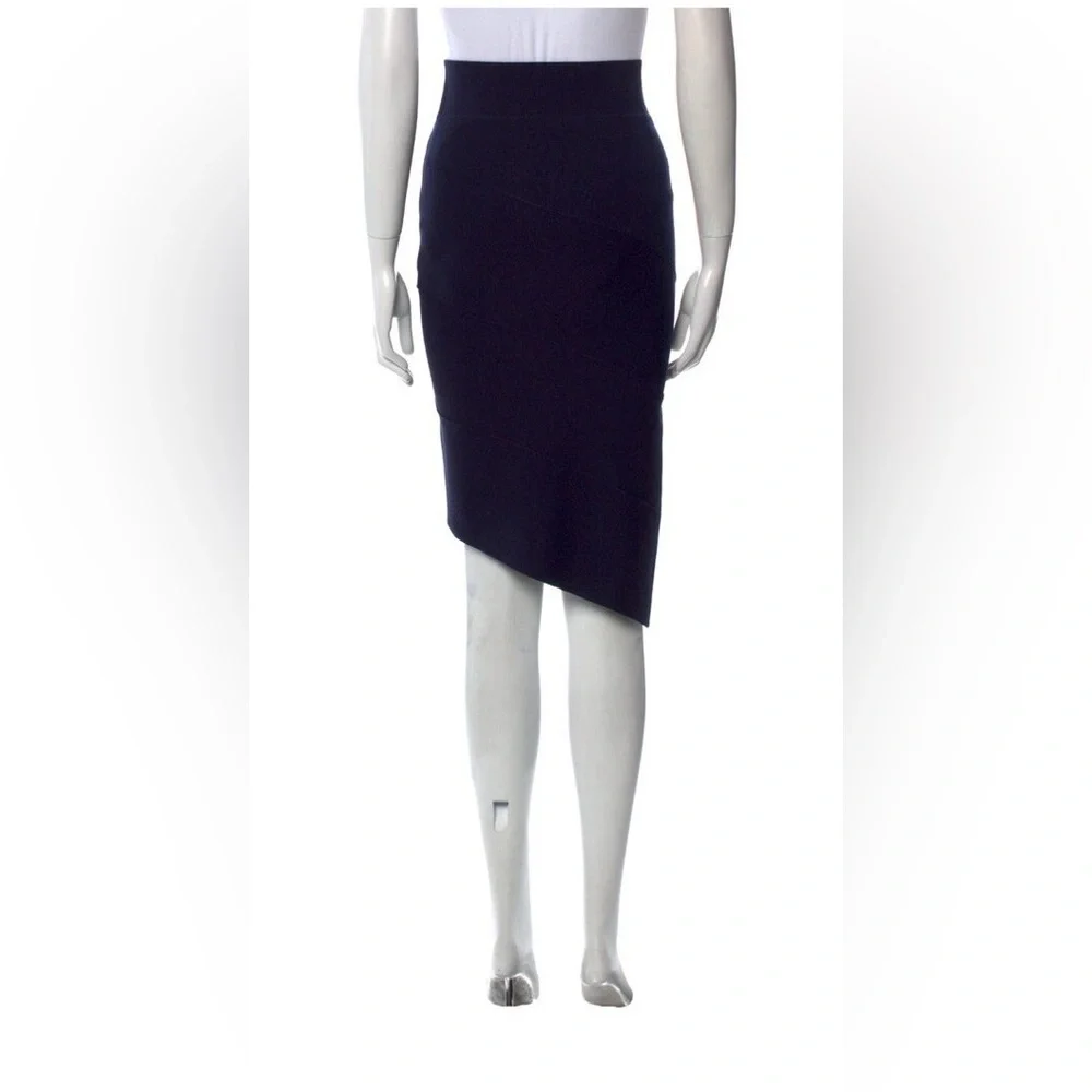 Opening Ceremony navy Asymmetrical knit Pencil Skirt - Picture 3 of 10